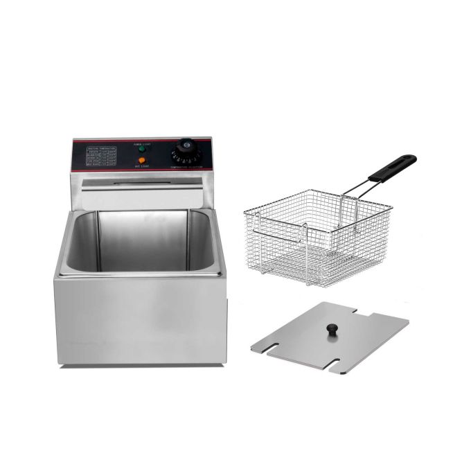 6 Litres Commercial Deep Fryer Stainless Steel - Silver (1YRS WRNTY)